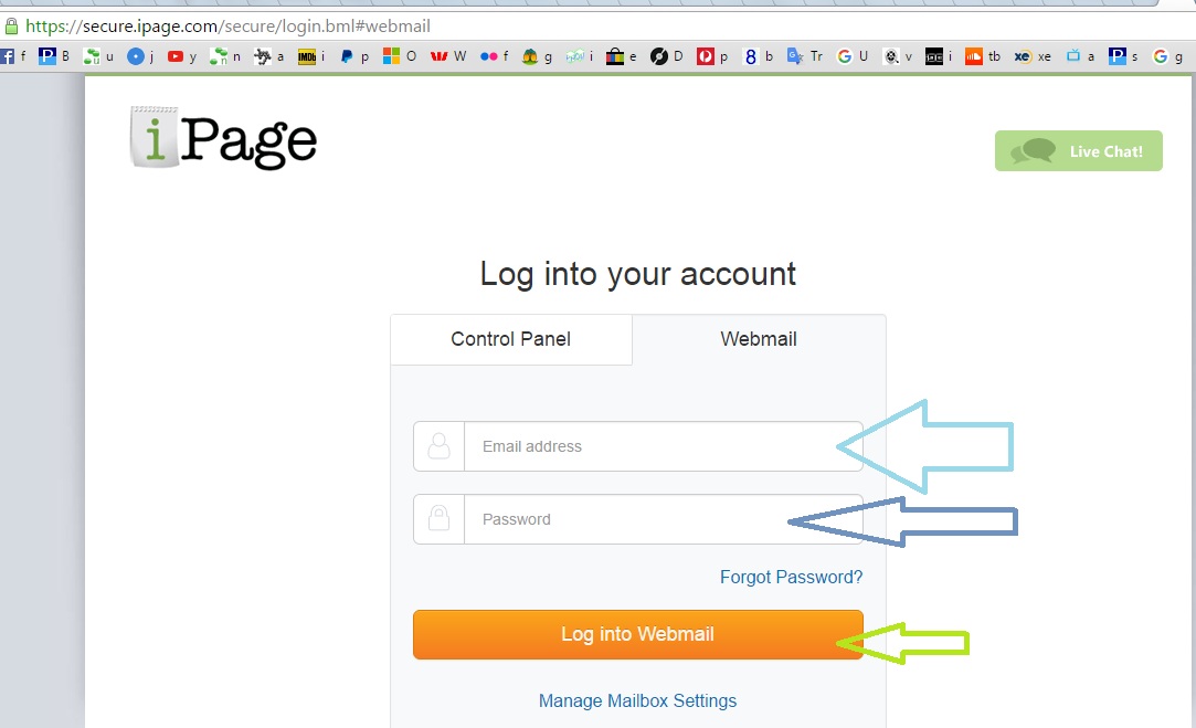 ipage email server settings