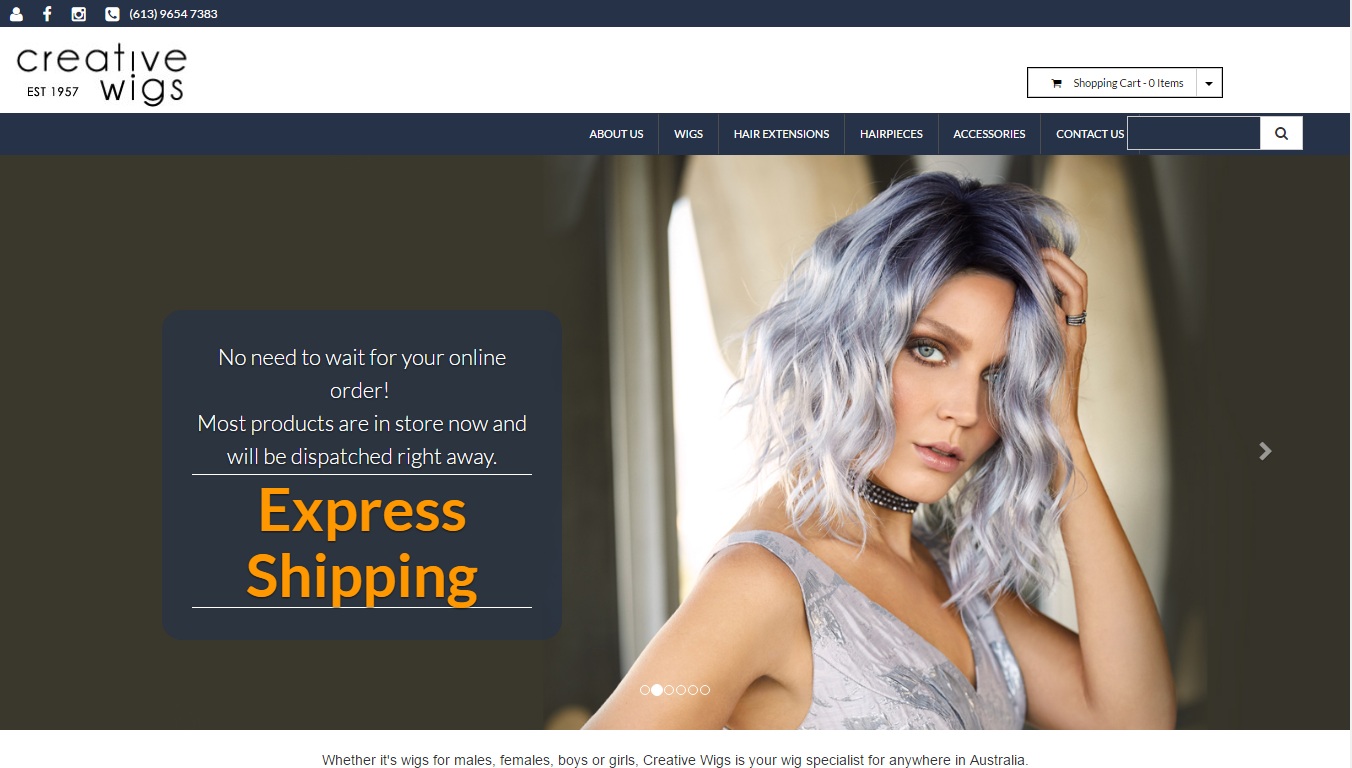 Website update for Creative Wigs