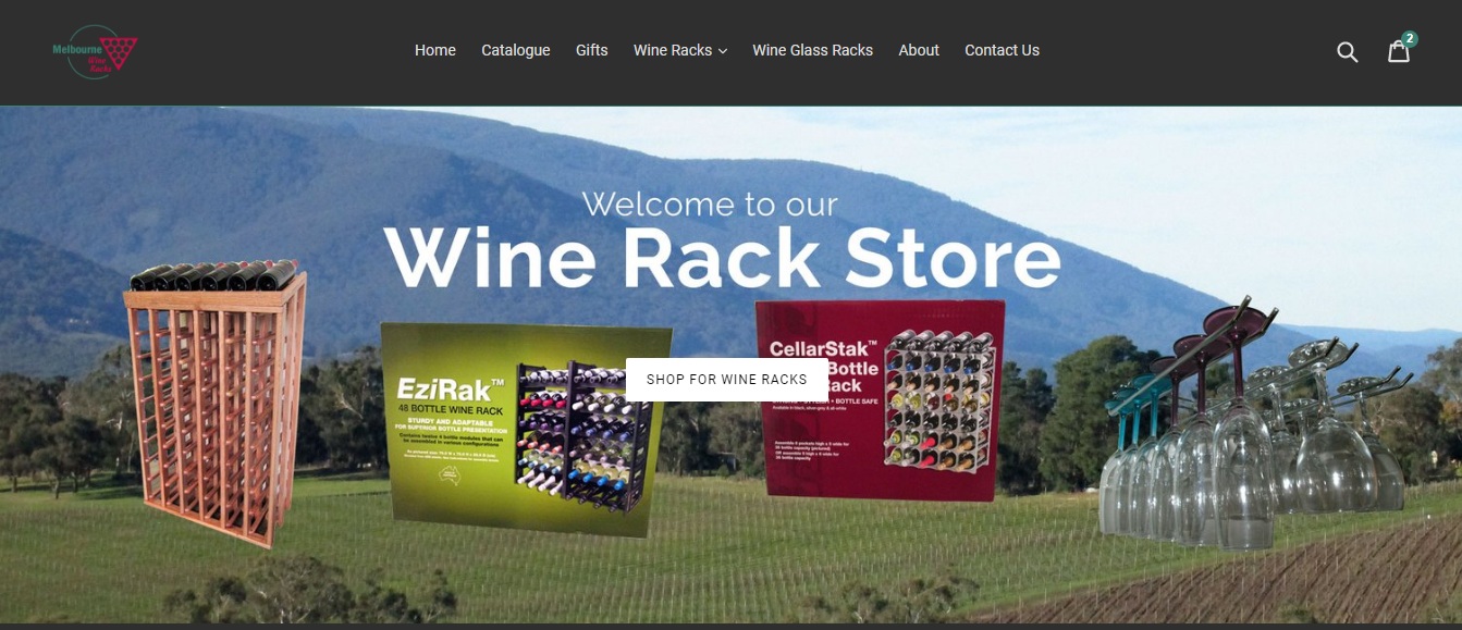 Shopify web design for Wine Rack Store