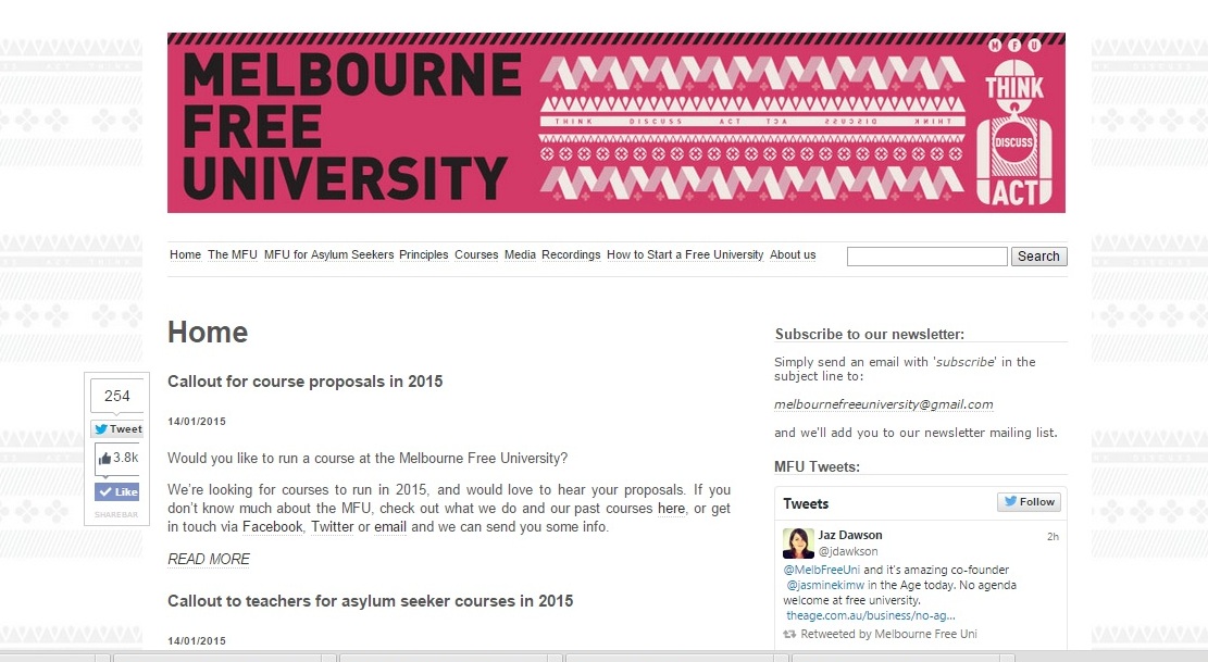 web design for Melbourne Free University